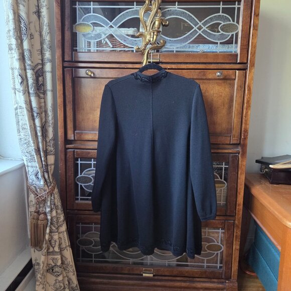 100% Wool Gorgeous Holt Renfrew Long Open Black Cardigan - Picture 5 of 11